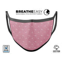 White Dandelions Over Pink - Made in USA Mouth Cover Unisex Anti-Dust Cotton Blend Reusable & Washable Face Mask with Adjustable Sizing for Adult or Child