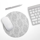 White Floral Lace// WaterProof Rubber Foam Backed Anti-Slip Mouse Pad for Home Work Office or Gaming Computer Desk