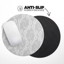 White Floral Lace// WaterProof Rubber Foam Backed Anti-Slip Mouse Pad for Home Work Office or Gaming Computer Desk