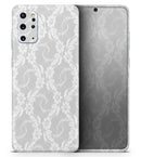 White Floral Lace - Skin-Kit for the Samsung Galaxy S-Series S20, S20 Plus, S20 Ultra , S10 & others (All Galaxy Devices Available)