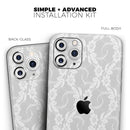 White Floral Lace - Protective Skin Wrap & Decal – Compatible with iPhone SE to iPhone 17 Pro Max (All Models)