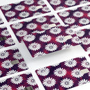 White Floral Pattern Over Red and Purple Grunge - Premium Protective Decal Skin-Kit for the Apple Credit Card