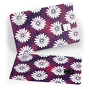 White Floral Pattern Over Red and Purple Grunge - Premium Protective Decal Skin-Kit for the Apple Credit Card