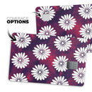 White Floral Pattern Over Red and Purple Grunge - Premium Protective Decal Skin-Kit for the Apple Credit Card