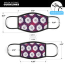 White Floral Pattern Over Red and Purple Grunge - Made in USA Mouth Cover Unisex Anti-Dust Cotton Blend Reusable & Washable Face Mask with Adjustable Sizing for Adult or Child