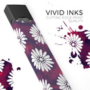 Skin Decal Kit for the Pax JUUL - White Floral Pattern Over Red and Purple Grunge