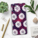 White Floral Pattern Over Red and Purple Grunge - Skin-Kit for the Samsung Galaxy S-Series S20, S20 Plus, S20 Ultra , S10 & others (All Galaxy Devices Available)