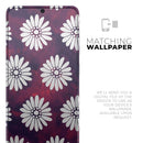 White Floral Pattern Over Red and Purple Grunge - Skin-Kit for the Samsung Galaxy S-Series S20, S20 Plus, S20 Ultra , S10 & others (All Galaxy Devices Available)