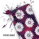 White Floral Pattern Over Red and Purple Grunge - Skin-Kit for the Samsung Galaxy S-Series S20, S20 Plus, S20 Ultra , S10 & others (All Galaxy Devices Available)