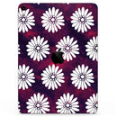 White Floral Pattern Over Red and Purple Grunge - Full Body Skin Decal for the Apple iPad Pro 12.9", 11", 10.5", 9.7", Air or Mini (All Models Available)