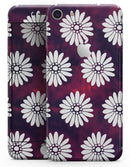 White Floral Pattern Over Red and Purple Grunge - Skin-kit for the iPhone 8 or 8 Plus