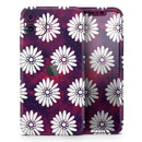 White Floral Pattern Over Red and Purple Grunge - Protective Skin Wrap & Decal – Compatible with iPhone SE to iPhone 17 Pro Max (All Models)