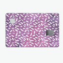 White Flower Pedals Over Purple Grunge Surface - Premium Protective Decal Skin-Kit for the Apple Credit Card