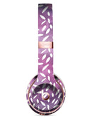 White Flower Pedals Over Purple Grunge Surface Full-Body Skin Kit for the Beats by Dre Solo 3 Wireless Headphones