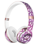 White Flower Pedals Over Purple Grunge Surface Full-Body Skin Kit for the Beats by Dre Solo 3 Wireless Headphones