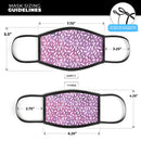 White Flower Pedals Over Purple Grunge Surface - Made in USA Mouth Cover Unisex Anti-Dust Cotton Blend Reusable & Washable Face Mask with Adjustable Sizing for Adult or Child