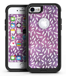 White Flower Pedals Over Purple Grunge Surface - iPhone 7 or 7 Plus Commuter Case Skin Kit