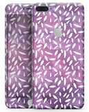 White Flower Pedals Over Purple Grunge Surface - Skin-kit for the iPhone 8 or 8 Plus