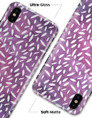 White Flower Pedals Over Purple Grunge Surface - iPhone X Clipit Case