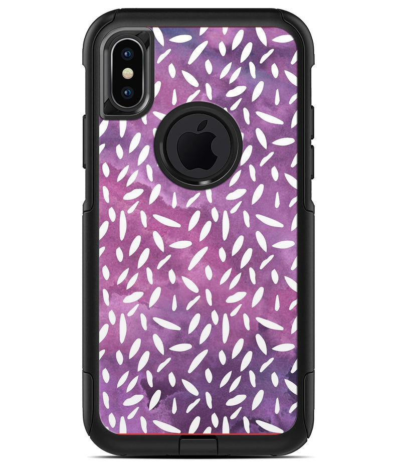 White Flower Pedals Over Purple Grunge Surface - iPhone X OtterBox Case & Skin Kits