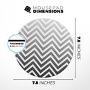 White & Gradient Sharp Chevron// WaterProof Rubber Foam Backed Anti-Slip Mouse Pad for Home Work Office or Gaming Computer Desk
