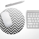 White & Gradient Sharp Chevron// WaterProof Rubber Foam Backed Anti-Slip Mouse Pad for Home Work Office or Gaming Computer Desk