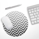 White & Gradient Sharp Chevron// WaterProof Rubber Foam Backed Anti-Slip Mouse Pad for Home Work Office or Gaming Computer Desk