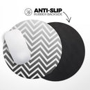 White & Gradient Sharp Chevron// WaterProof Rubber Foam Backed Anti-Slip Mouse Pad for Home Work Office or Gaming Computer Desk