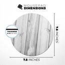 White & Gray Wood Planks// WaterProof Rubber Foam Backed Anti-Slip Mouse Pad for Home Work Office or Gaming Computer Desk