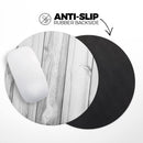 White & Gray Wood Planks// WaterProof Rubber Foam Backed Anti-Slip Mouse Pad for Home Work Office or Gaming Computer Desk
