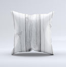 White Gray Wood Planks ink-Fuzed Decorative Throw Pillow