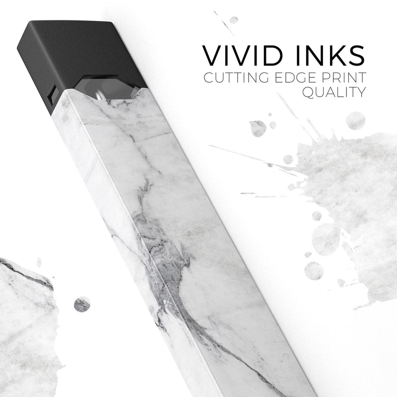 Skin Decal Kit for the Pax JUUL - White & Grey Marble Surface V1