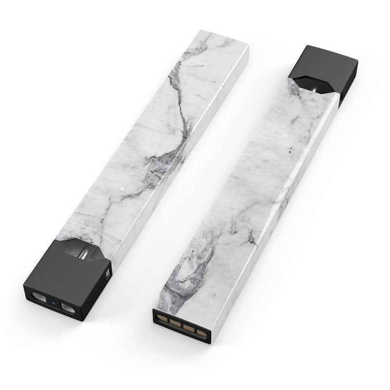 Skin Decal Kit for the Pax JUUL - White & Grey Marble Surface V1
