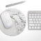 White & Grey Marble Surface V3// WaterProof Rubber Foam Backed Anti-Slip Mouse Pad for Home Work Office or Gaming Computer Desk