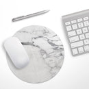 White & Grey Marble Surface V3// WaterProof Rubber Foam Backed Anti-Slip Mouse Pad for Home Work Office or Gaming Computer Desk