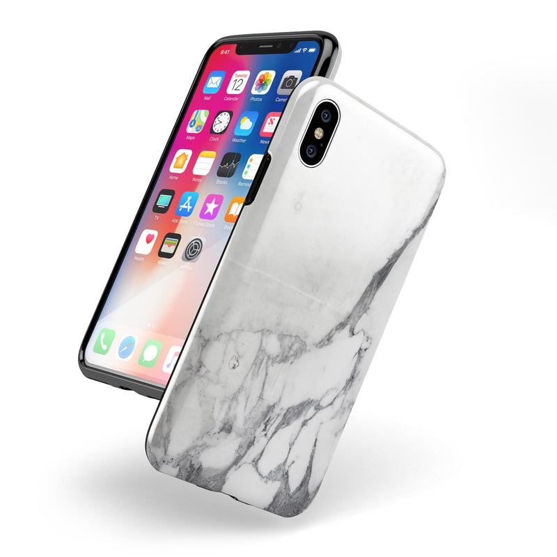 White & Grey Marble Surface V3 - iPhone X Swappable Hybrid Case