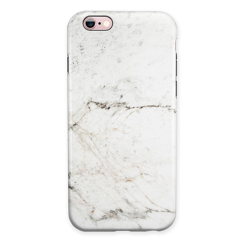 White Grungy Marble Surface iPhone 6/6s or 6/6s Plus 2-Piece Hybrid INK-Fuzed Case