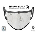 White Grungy Marble Surface - Made in USA Mouth Cover Unisex Anti-Dust Cotton Blend Reusable & Washable Face Mask with Adjustable Sizing for Adult or Child