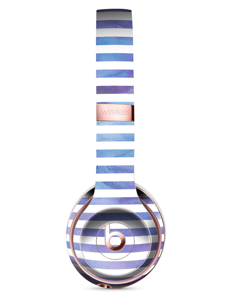 White Horizontal Stripes Over Purple and Blue Clouds Full-Body Skin Kit for the Beats by Dre Solo 3 Wireless Headphones