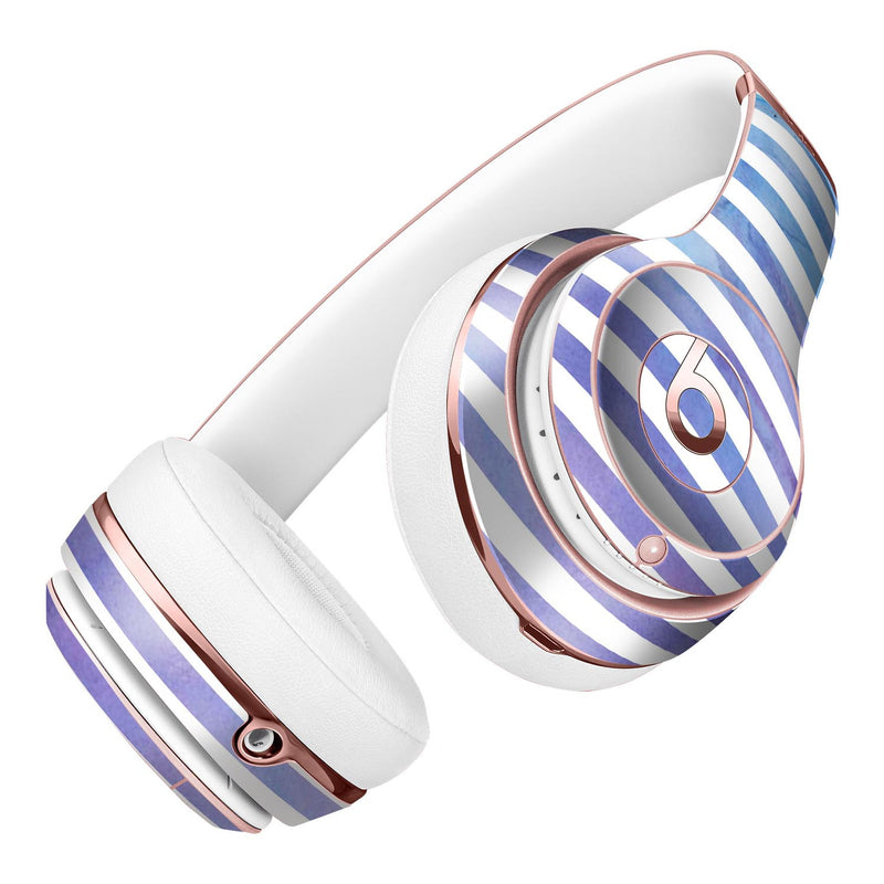 White Horizontal Stripes Over Purple and Blue Clouds Full-Body Skin Kit for the Beats by Dre Solo 3 Wireless Headphones