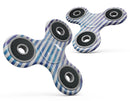 White Horizontal Stripes Over Purple and Blue Clouds Full-Body Fidget Spinner Skin-Kit