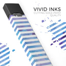 Skin Decal Kit for the Pax JUUL - White Horizontal Stripes Over Purple and Blue Clouds