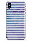 White Horizontal Stripes Over Purple and Blue Clouds - iPhone X Clipit Case