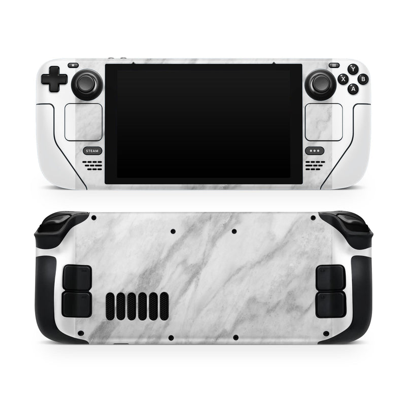White Marble Surface // Full Body Skin Decal Wrap Kit for the Steam Deck handheld gaming computer