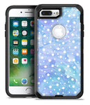 White Micro Dots Over Blue Watercolor Grunge - iPhone 7 Plus/8 Plus OtterBox Case & Skin Kits
