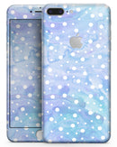 White Micro Dots Over Blue Watercolor Grunge - Skin-kit for the iPhone 8 or 8 Plus