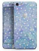 White Micro Dots Over Blue Watercolor Grunge - Skin-kit for the iPhone 8 or 8 Plus