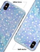 White Micro Dots Over Blue Watercolor Grunge - iPhone X Clipit Case