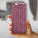 White Micro Hearts Over Burgundy Leaves iPhone 6/6s or 6/6s Plus 2-Piece Hybrid INK-Fuzed Case
