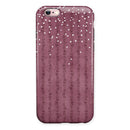 White Micro Hearts Over Burgundy Leaves iPhone 6/6s or 6/6s Plus 2-Piece Hybrid INK-Fuzed Case